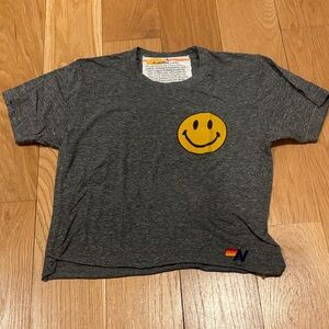 Aviator Nation Smiley Face Women’s Cropped T-Shirt